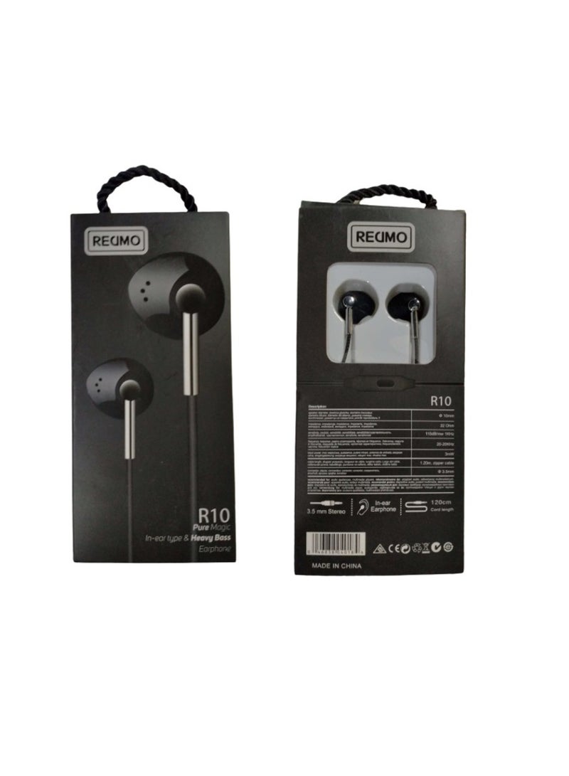 Recimo R10 Stereo Ear Phone - Black - Image 1